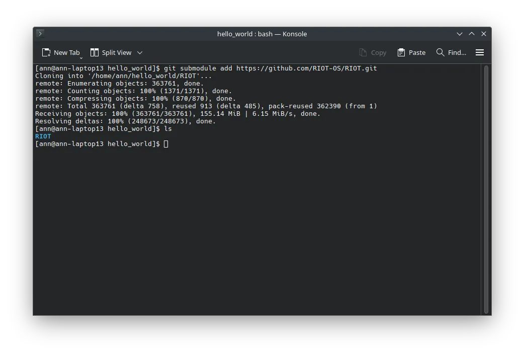 Adding the submodule