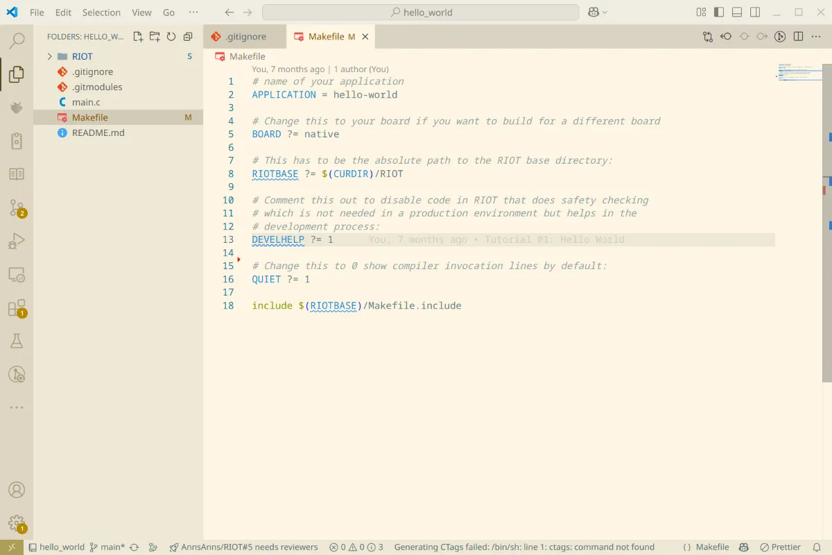 The Makefile in Visual Studio Code